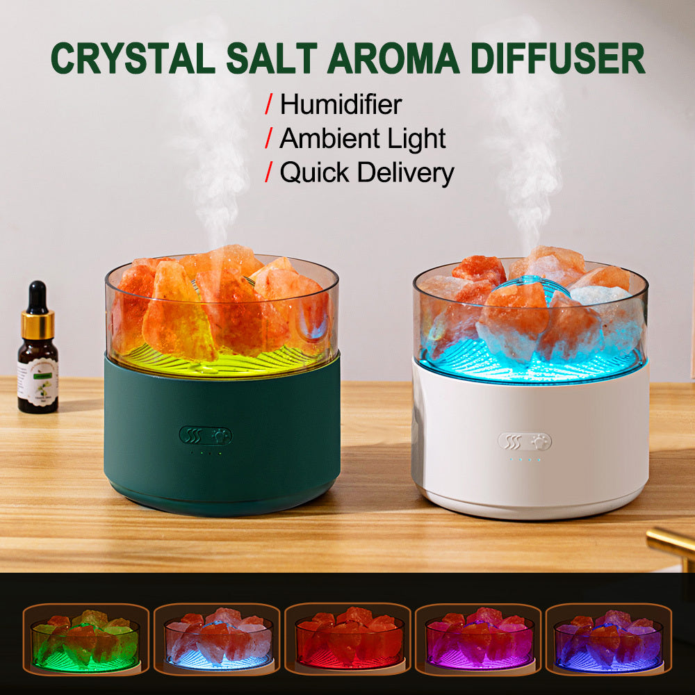 200 mL Salt Crystal Aroma Diffuser with Color-Changing Light