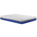 Mattress with blue and white design on a white background