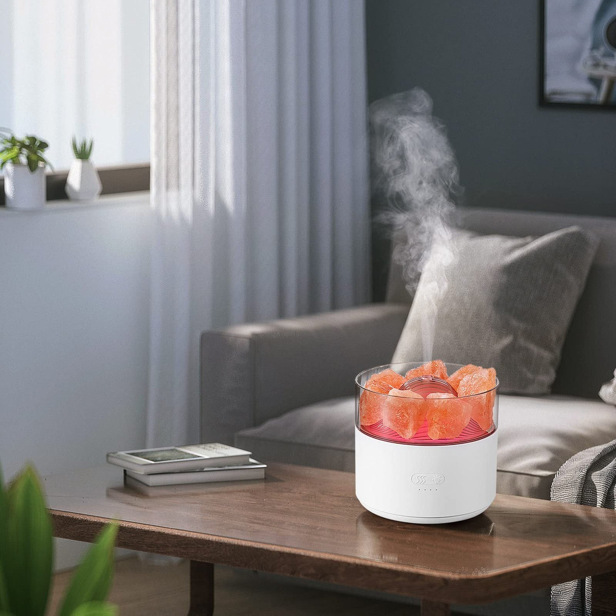 200 mL Salt Crystal Aroma Diffuser with Color-Changing Light