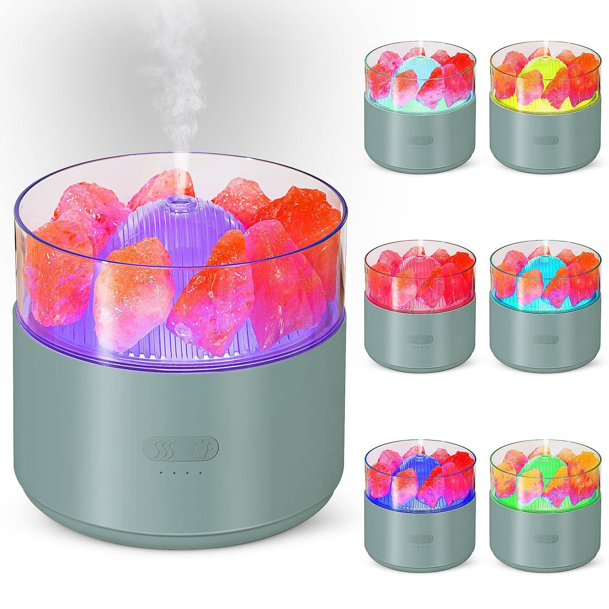 200 mL Salt Crystal Aroma Diffuser with Color-Changing Light