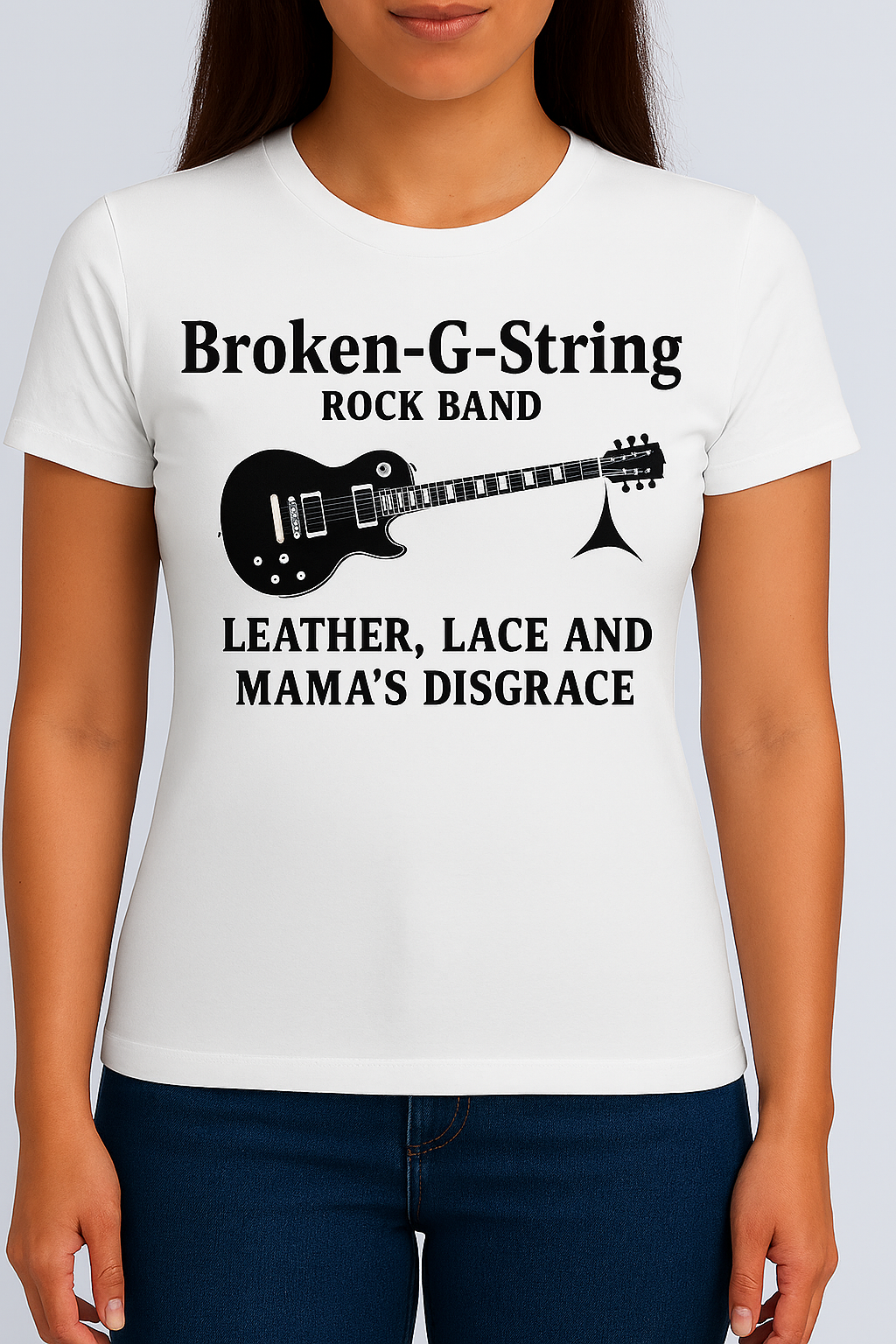 Broken-G-String Rock Band NM- Tee-Shirt : Leather, Lace and.......