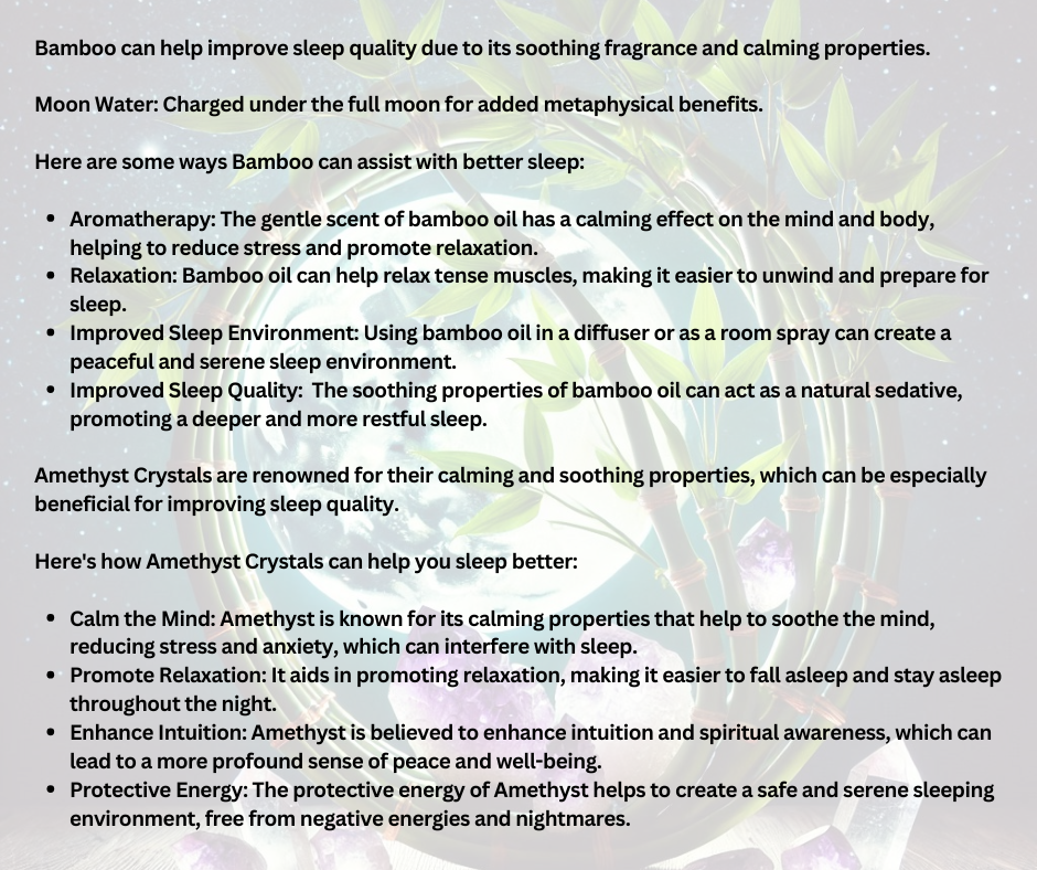 Goddess Phoenix Rising - Moon Water Amethyst Crystal Infused Elixir Bamboo Oil Mist