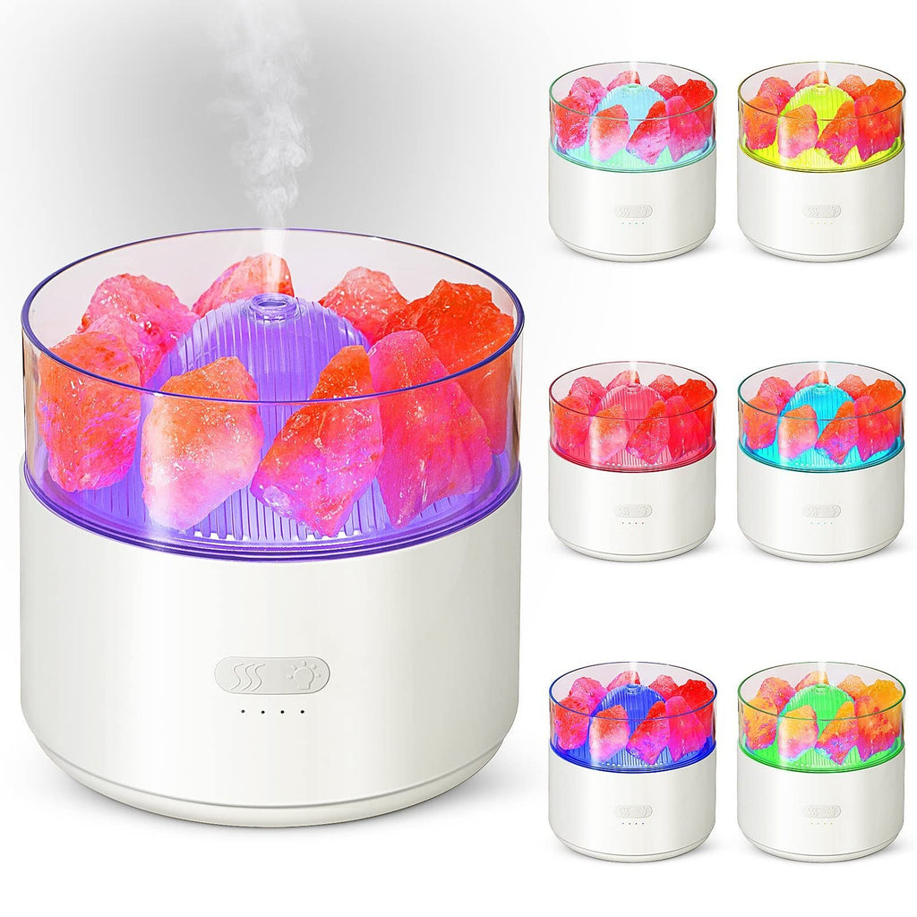 200 mL Salt Crystal Aroma Diffuser with Color-Changing Light