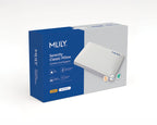 MLILY Serenity Classic Pillow product packaging box, featuring a blue and white design with an illustration of the white pillow on the front, set against a clean white background.